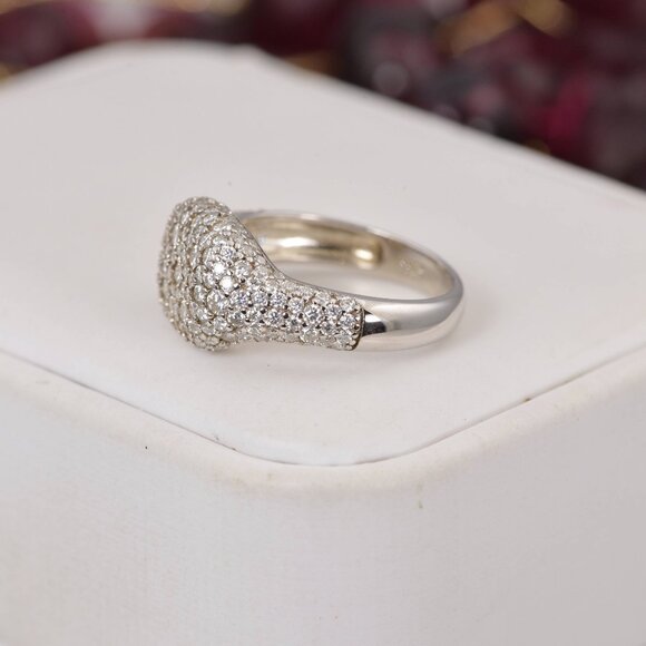 Fully Moissanite Iced Out Band Ring 925 Sterling - Picture 2 of 3